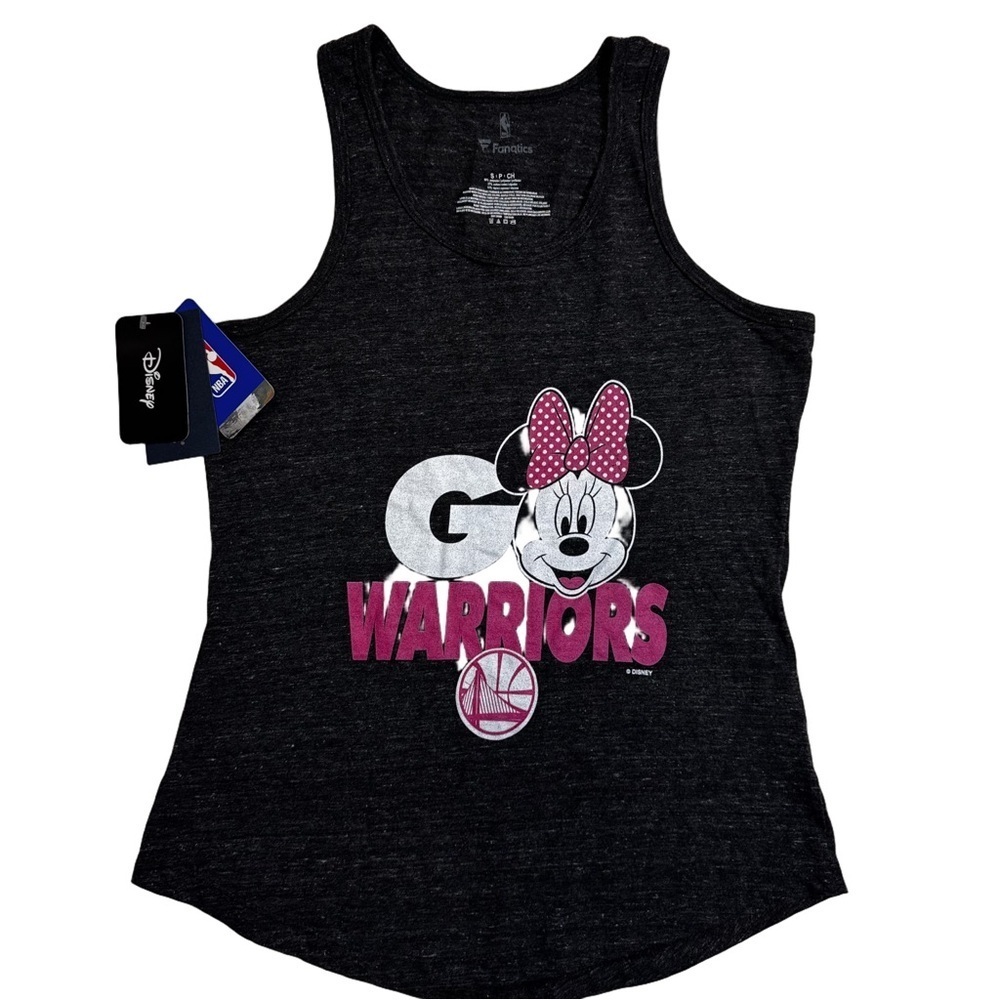 Disney Fanatics Heather Gray Warriors Tank Top with Minnie Mouse Size S/P NWT